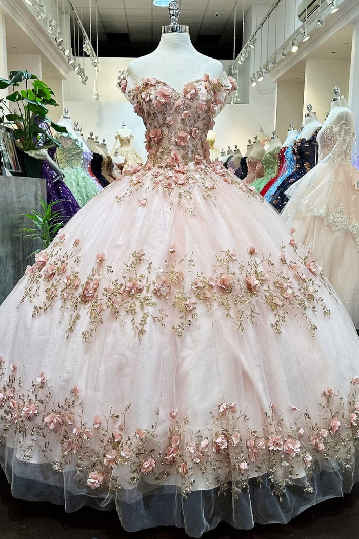 3D Floral Off Shoulder Cape Ball Gown by Elizabeth KGL3179