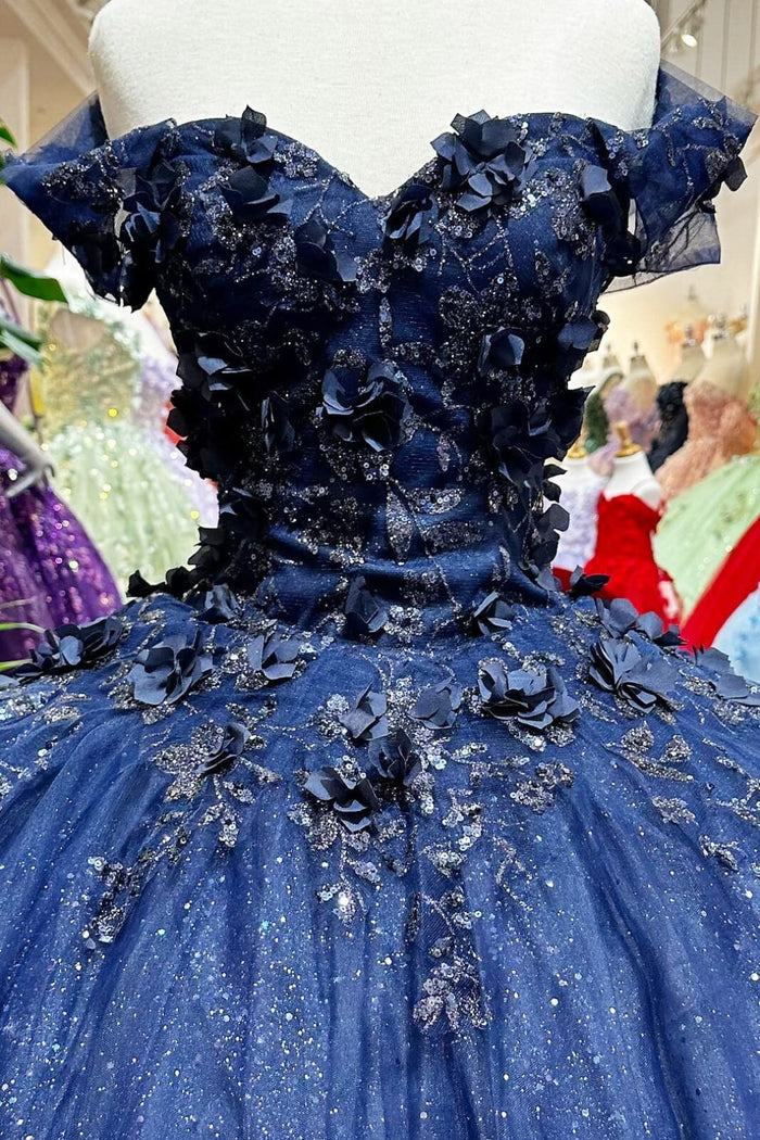 3D Floral Off Shoulder Cape Ball Gown by Elizabeth KGL3179