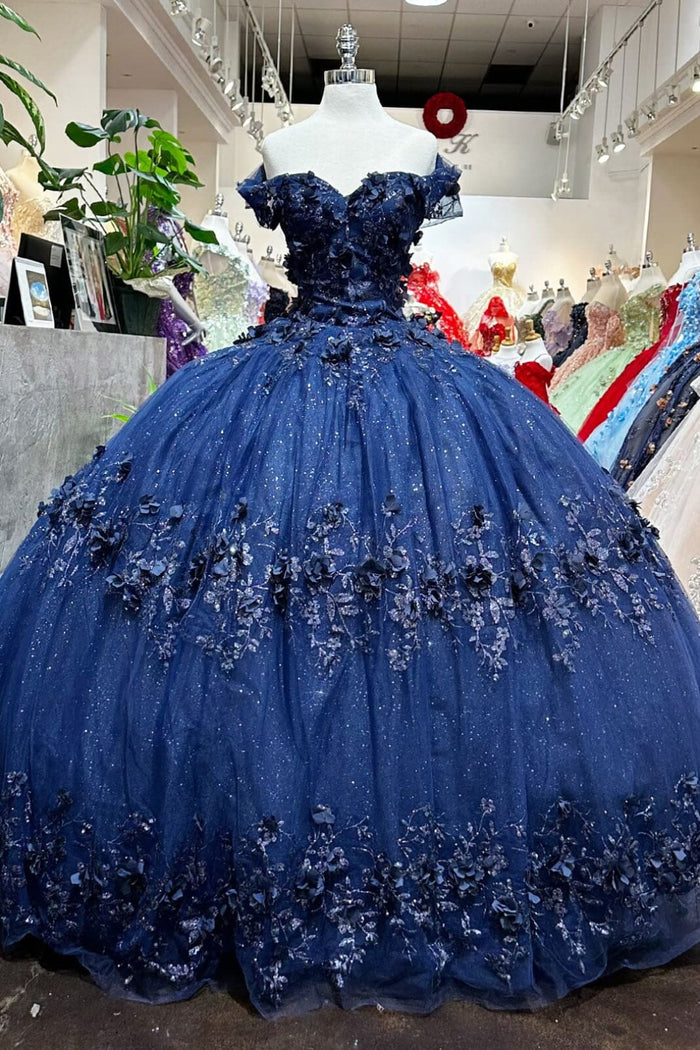 3D Floral Off Shoulder Cape Ball Gown by Elizabeth KGL3179