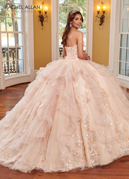 Rachel Allan RQ2165 3D Floral Ruffled Quinceanera Dress