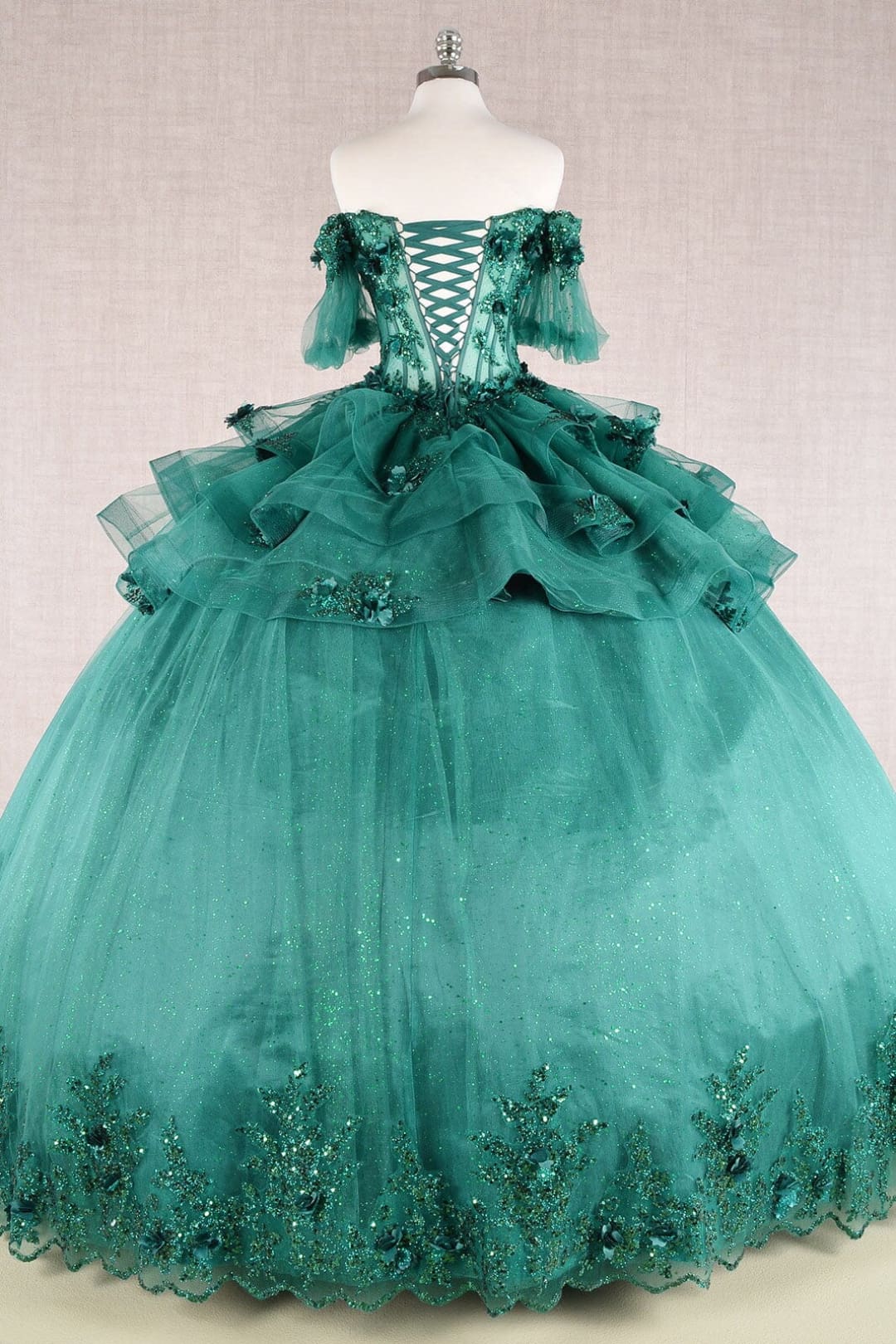 3D Floral Sheer Ball Gown by Elizabeth KGL3180