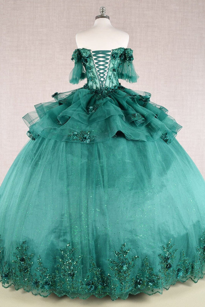3D Floral Sheer Ball Gown by Elizabeth KGL3180