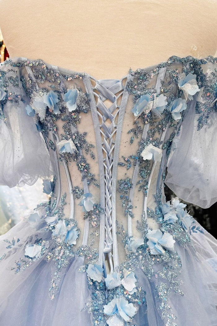 3D Floral Sheer Ball Gown by Elizabeth KGL3180
