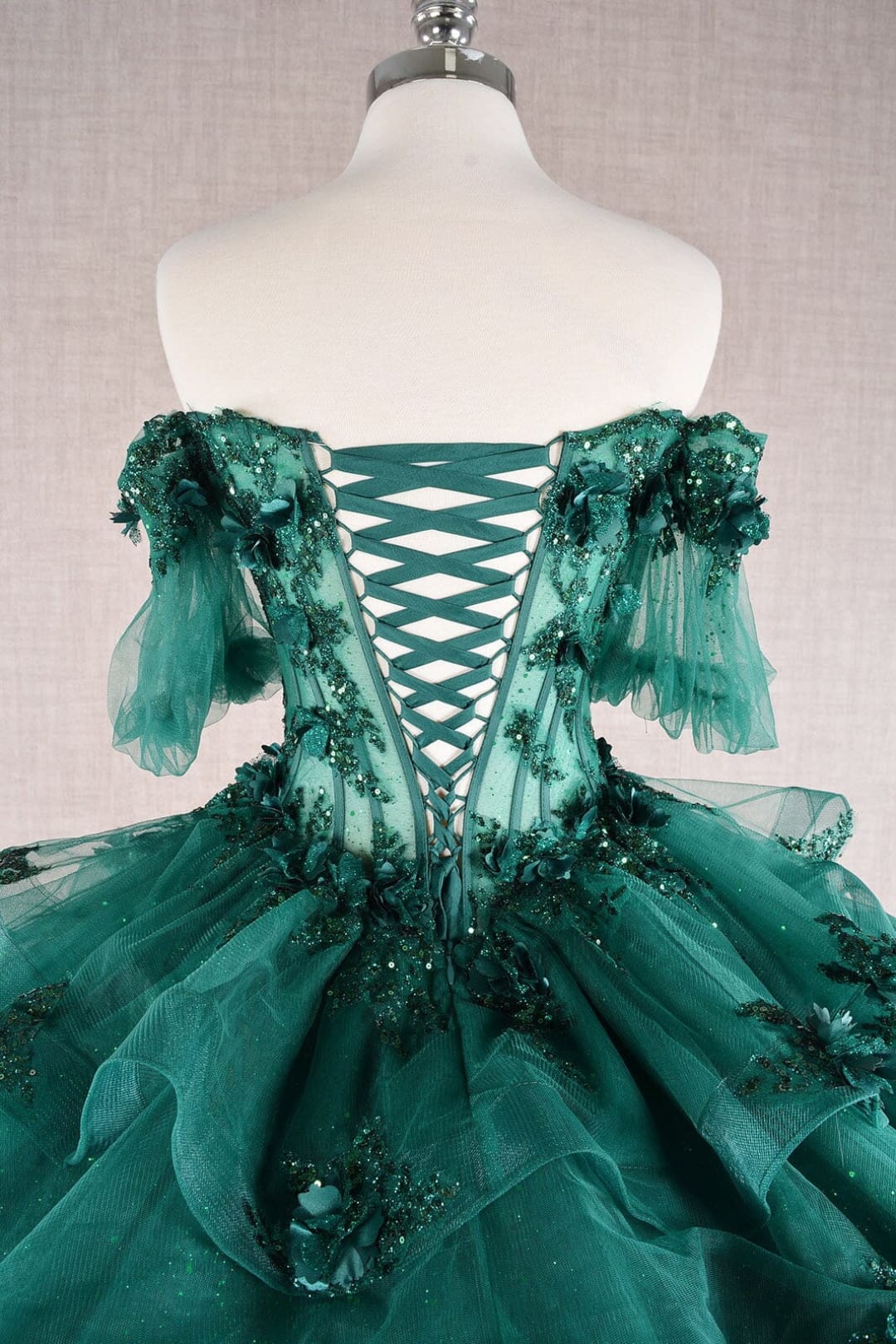 3D Floral Sheer Bodice Ball Gown by Elizabeth K GL3180 - Quinceanera Dresses