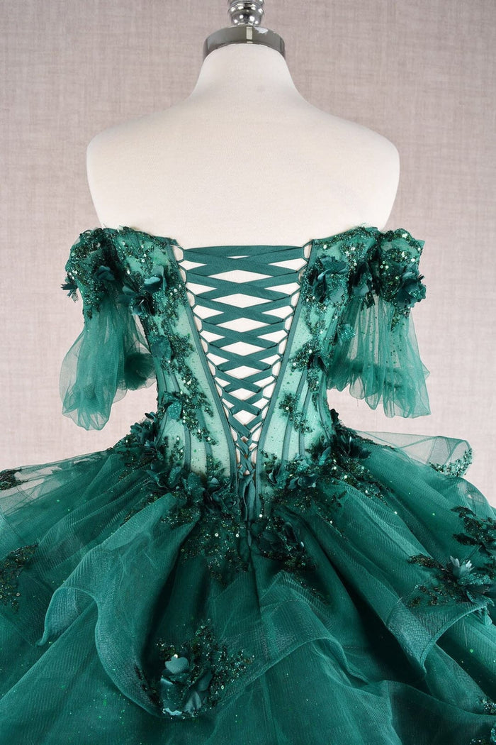 3D Floral Sheer Ball Gown by Elizabeth KGL3180