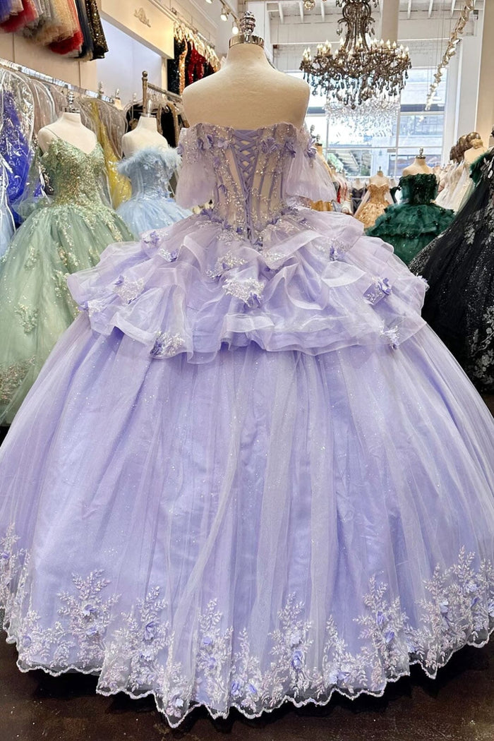 3D Floral Sheer Ball Gown by Elizabeth KGL3180