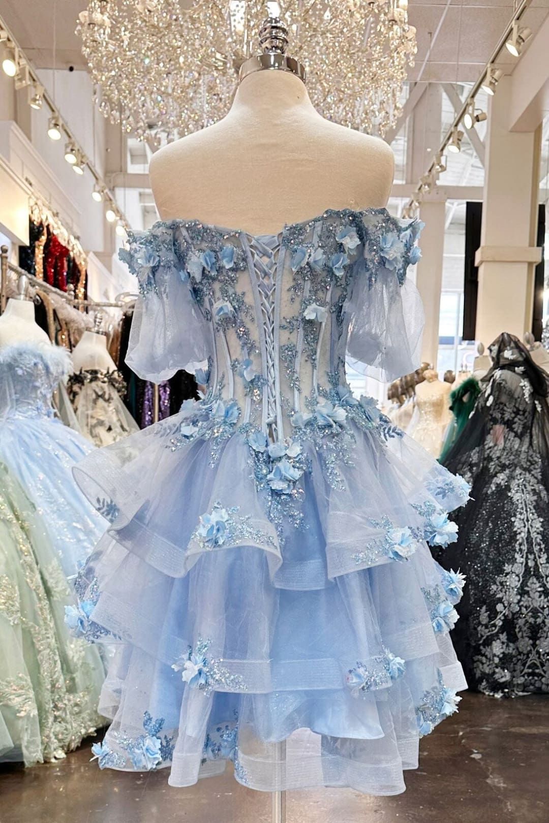 3D Floral Sheer Ball Gown by Elizabeth KGL3180