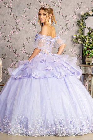 3D Floral Sheer Bodice Ball Gown by Elizabeth K GL3180 - Quinceanera Dresses