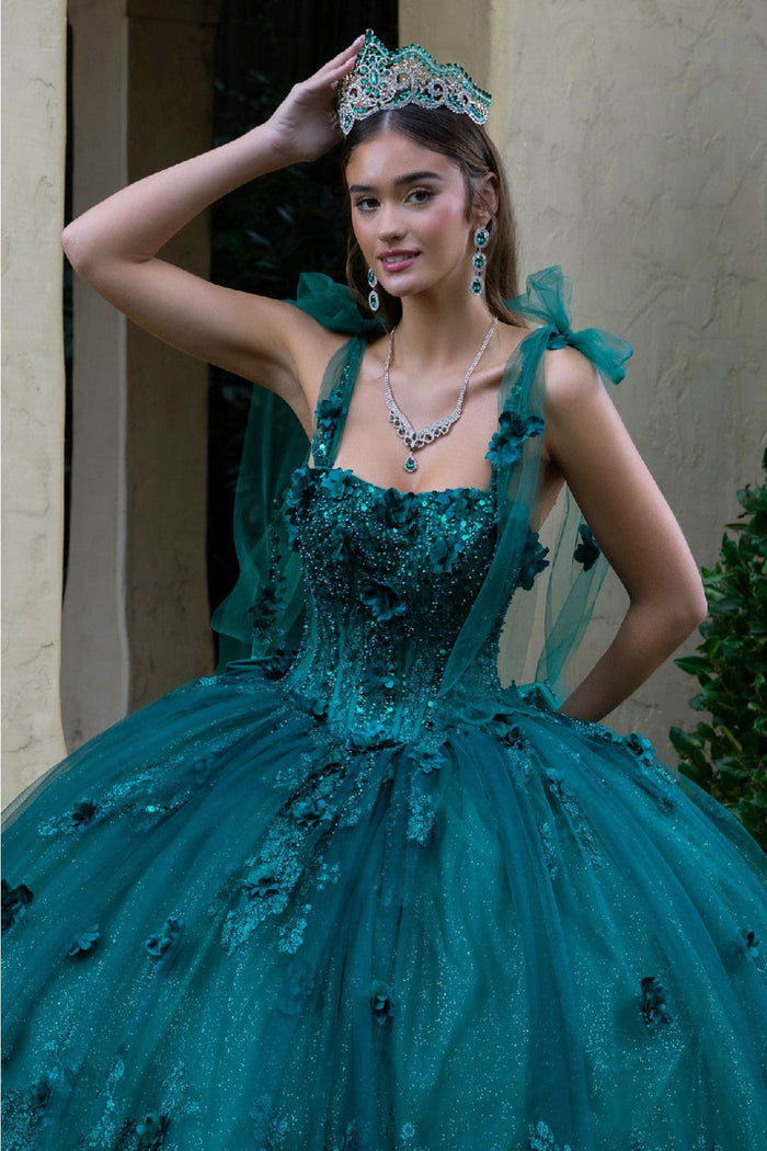 3D Floral Quinceanera Dress Sleeveless Ball Gown by GLS Gloria GL3529