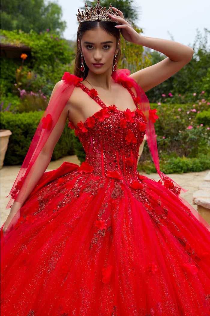 3D Floral Quinceanera Dress Sleeveless Ball Gown by GLS Gloria GL3529