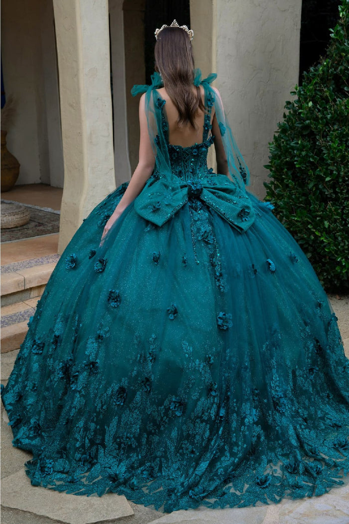 3D Floral Quinceanera Dress Sleeveless Ball Gown by GLS Gloria GL3529