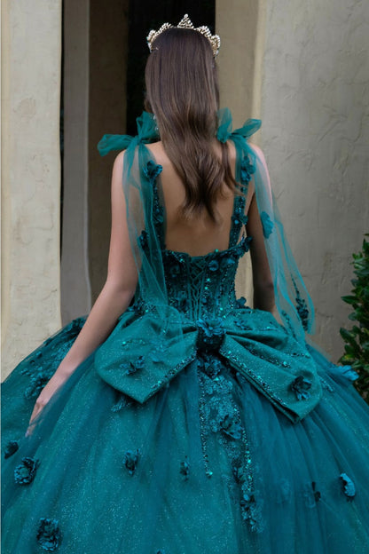 3D Floral Sleeveless Ball Gown by GLS Gloria GL3529 - Quinceanera Dresses