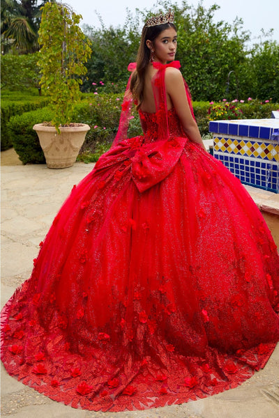 3D Floral Sleeveless Ball Gown by GLS Gloria GL3529 - Quinceanera Dresses