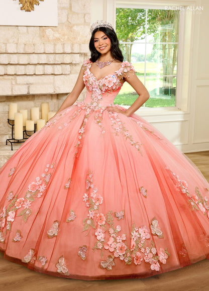 Rachel Allan RQ3125 3D Floral Sweetheart Quinceanera Dress