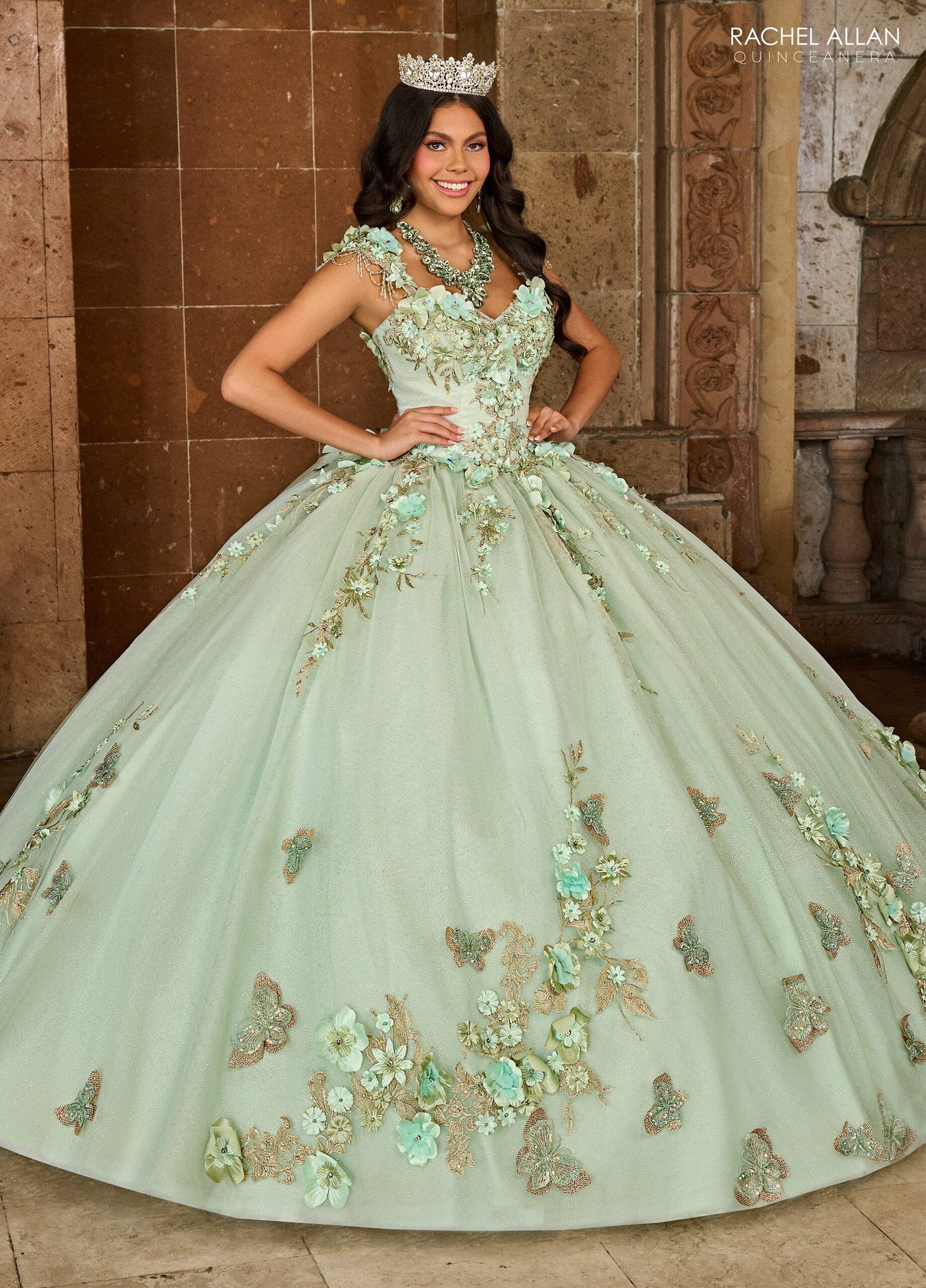 Rachel Allan RQ3125 3D Floral Sweetheart Quinceanera Dress