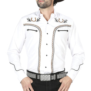 El General Mens White Pearl Snap Shirt