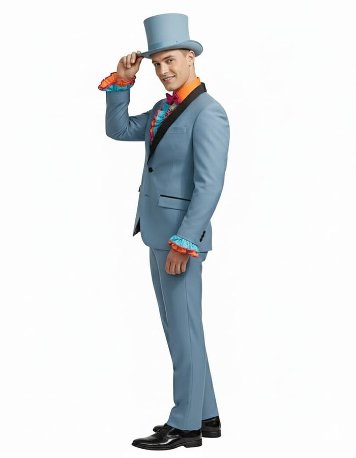 Dumb and Dumber Light Blue Tuxedo Costume for Men with Matching Top Hat  Classic 90s Party and Halloween Suit