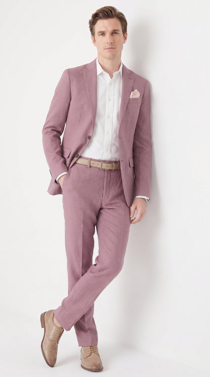 Men’s Mauve 2-Piece Suit – Two-Button Wedding, Prom and Business Suit