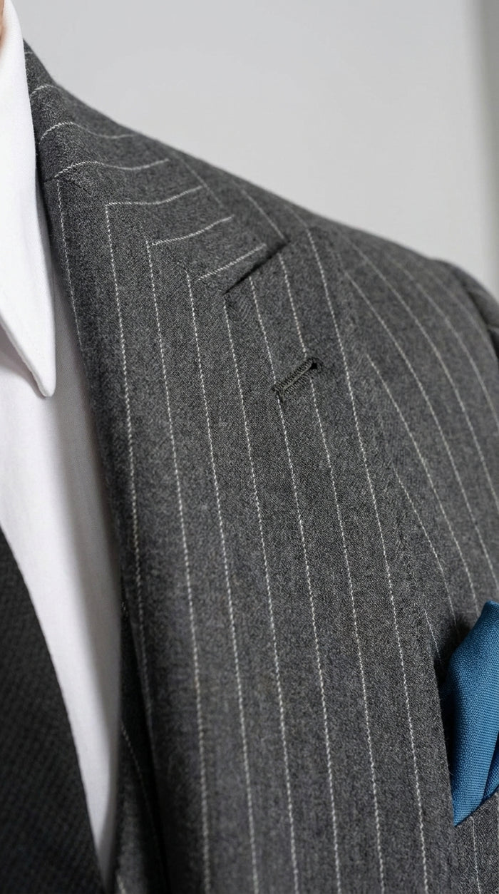 Men’s Thomas Shelby Peaky Blinders Gray Wool Suit Out fit Charcoal Grey Pinstripe 3-Piece  Vintage 1920s Suit