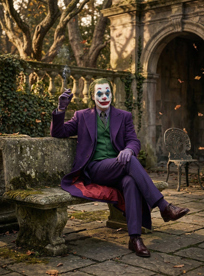 Men’s Purple Overcoat Joker Folie à Deux Arthur Fleck Inspired Long Coat – Classic Costume Trench Coat, Stylish Winter Party Wear Jacket