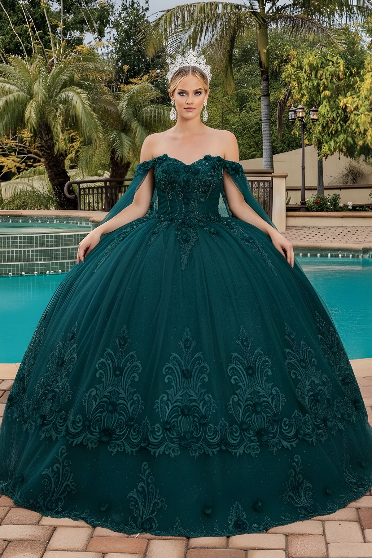 Dancing Queen Dresses DQ-1676 Quinceañera Gown with Full Tulle Skirt