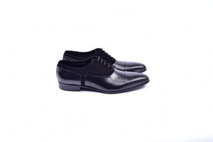 C0014041-5230 Plain toe lace up with suede vamp-Black