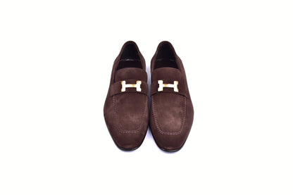 C02010-5760S H buckle Brown Suede