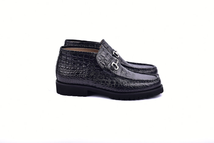 C03023-5786C Horn Back Print Leather- Black