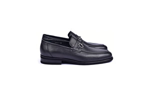 C001103-5844 Deer Skin Buckle Loafer- Black
