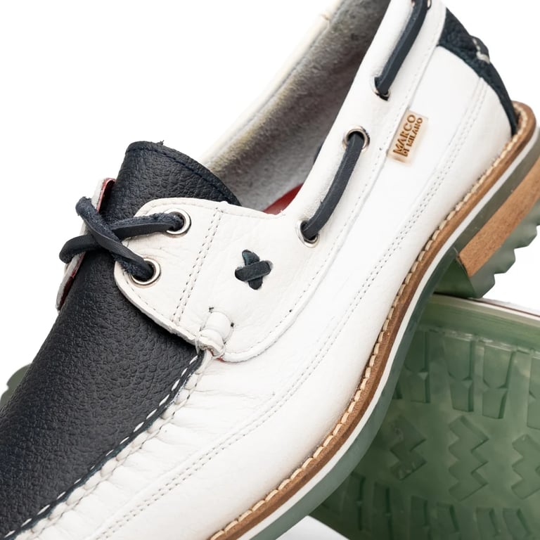 Marco Di Milano Amalfi Navy / White Premium Calf Leather Boat Shoes - view 3