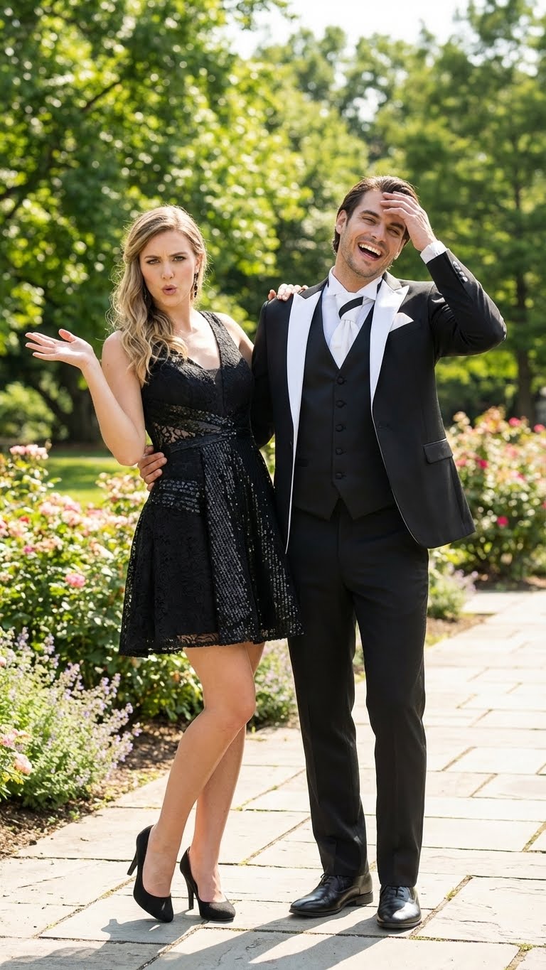 Mens Black and White Lapel Prom Tuxedo Suit  Black Vest  Black Pants Peak Lapel