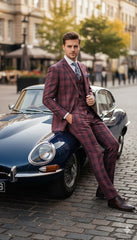 mens-red-burgundy-plaid-3-piece-suit-classic-checkered-modern-fit-suit-for-weddings-church-and-formal-events
