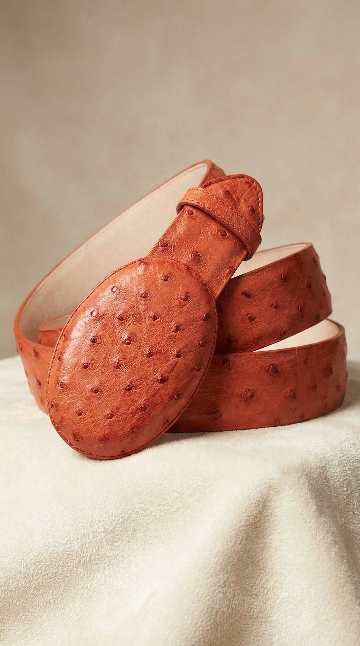 Men’s Orange Rust Copper Genuine Leather Belt with Textured Finish – Classic Dress Belt for Formal and Casual Wear