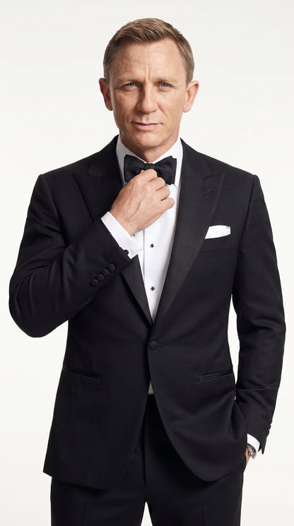 Men’s James Bond Style Black Dinner Jacket Blazer – Classic Formal Tuxedo Evening Wear