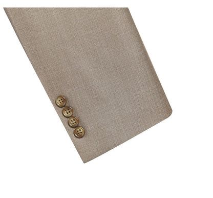 Mens Taupe Classic Fit 2-Button Suit with Optional Vest