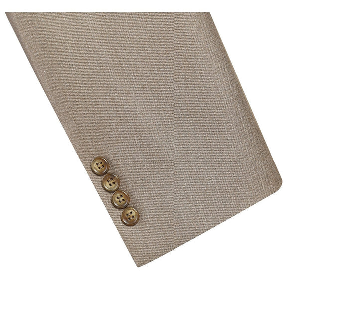 Mens Taupe Classic Fit 2-Button Suit with Optional Vest