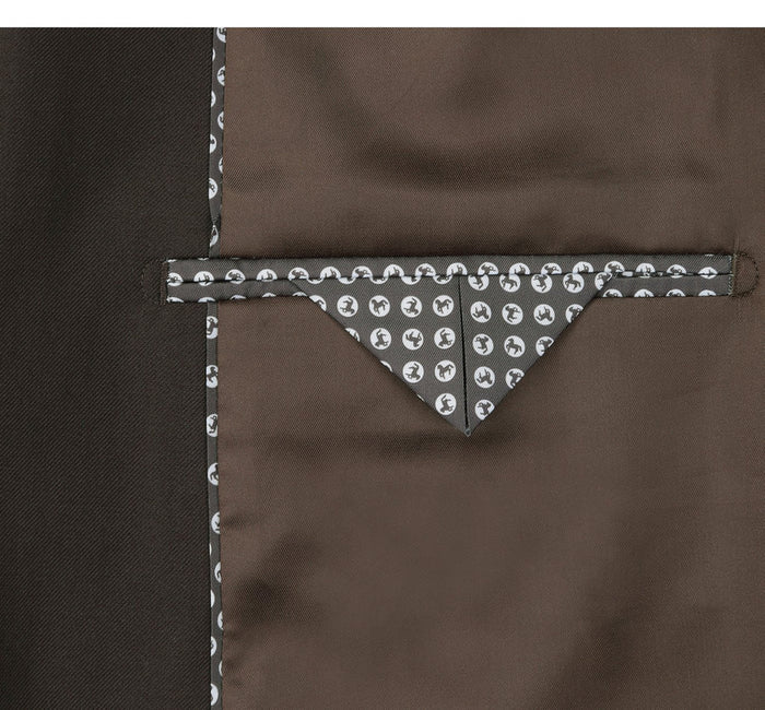 Mens Brown Slim Fit Suit  Classic 2-Button Everyday Style