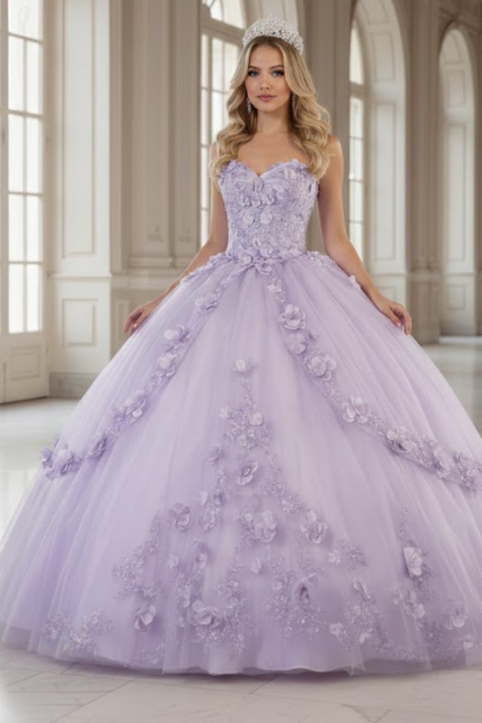 Plus Size Ball Gown in Rose Gold | Formal Quinceanera Dress