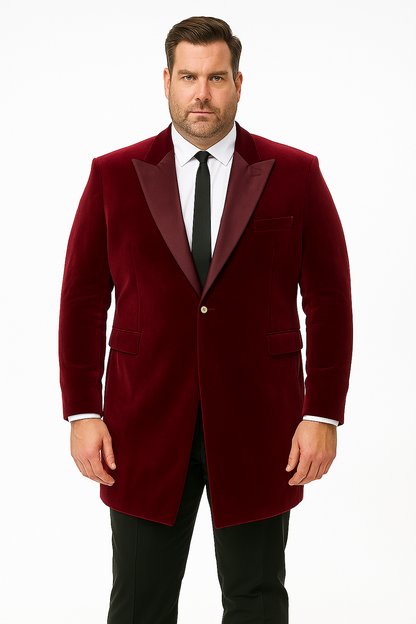 Mens Burgundy Tuxedo in  Velvet  Long Blazer  Victorian Cutaway Tuxedo Suit 1920s Gangster Style Long Jacket with Black Pants
