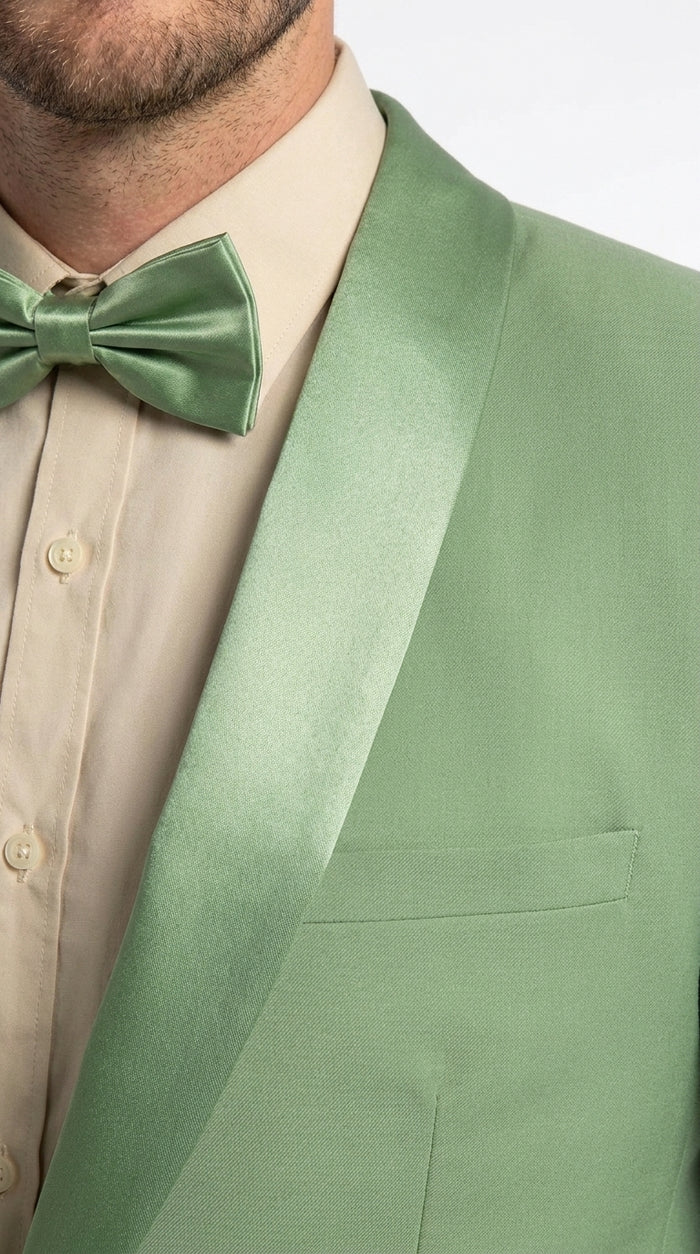 Mens Sage Green Wedding Tuxedo, Shawl Lapel Formal Groom Prom Tuxedo Suit