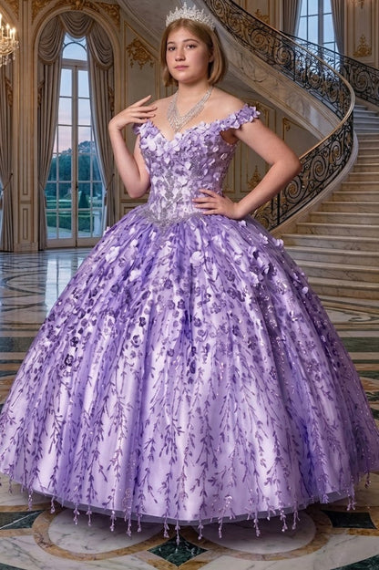 3D Floral Off Shoulder Ball Gown by Calla WB21550