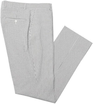 Mens Seersucker Pants - Summer Casual Pinstripe Modern Fit in Color Gray