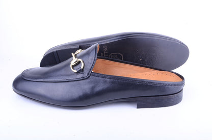 P00027-6251 Open Back Buckle loafer-Black