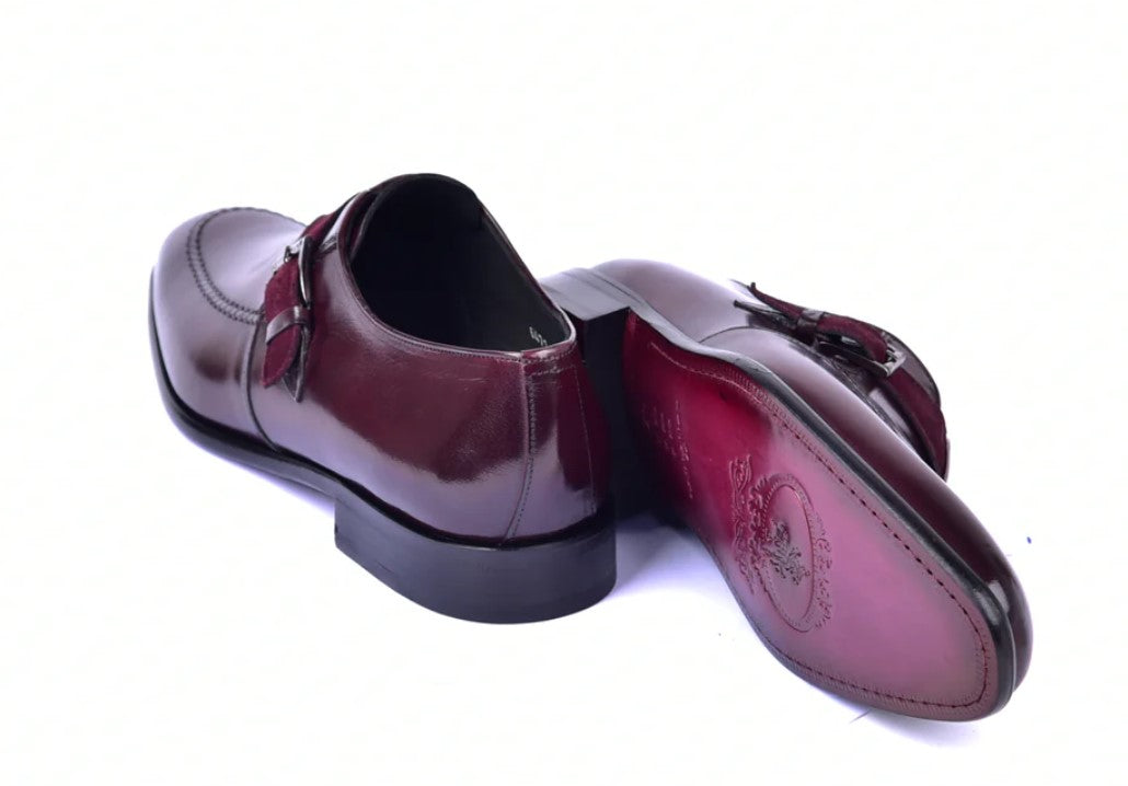 Corrente 6471 Leather Slip-On Monkstrap Shoe - Burgundy - Image 4