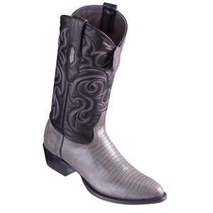 Grey Lizard Cowboy Boots R-Toe