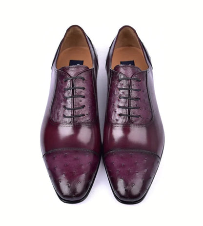 Corrente 6708 Cap-Toe Lace-Up Oxford - Burgundy - Image 3