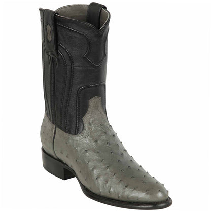 Grey Ostrich Roper Boots