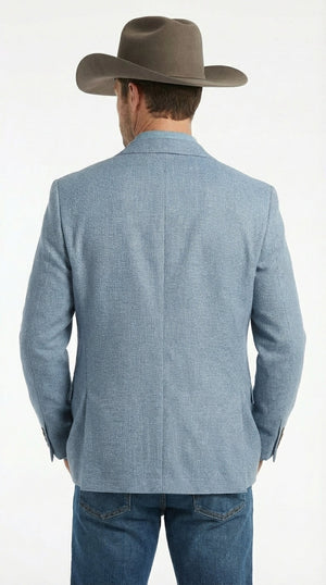 Mens Rugby Teal Baby Sky Western Blazer – Cowboy Style Casual Sport Coat for Men Classic Western Jacket in Light Blue Color
