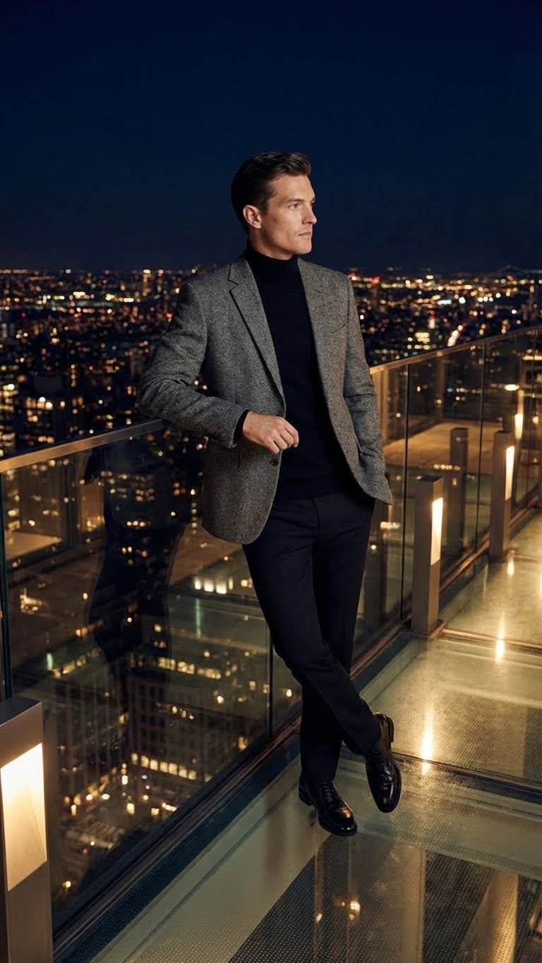 Mens Grey Tweed Herringbone Sport Coat - Gray Mens Blazer Suit Jacket