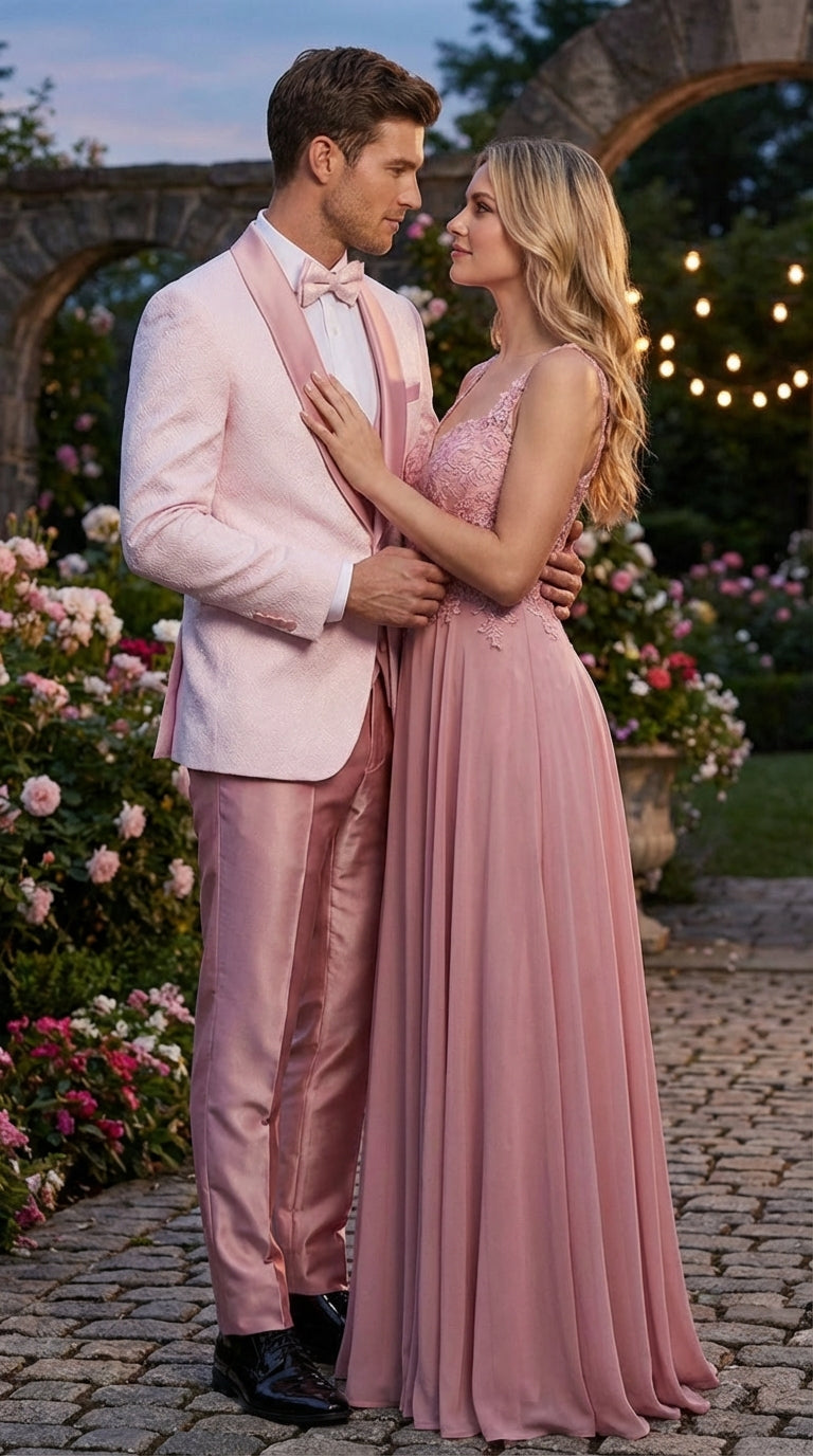 what color tux with rose gold dress What Suit for Men to Wear with Rose Gold Dress